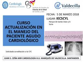 Cartel Curso Actualización en el Manejo del Paciente Agudo Cardiológico.