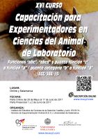 XVI Curso de Capacitación para Experimentadores en Ciencias del Animal Laboratorio. Cartel XVI Curso de Capacitación para Experimentadores en Ciencias del Animal Laboratorio.