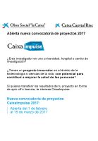 Nueva convocatoria de proyectos CaixaImpulse 2017 Cartel Nueva convocatoria de proyectos CaixaImpulse 2017