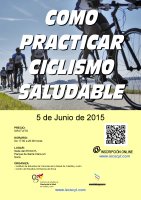 Cómo Practicar Ciclismo Saludable. Cartel Cómo Practicar Ciclismo Saludable.