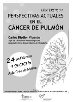 Conferencia Perspectivas Actuales en el Cáncer de Pulmón. Cartel Conferencia Perspectivas Actuales en el Cáncer de Pulmón.