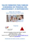 Taller Formativo para Familias Cuidadores de Personas con Discapacidad y/o Dependientes. Cartel Taller Formativo para Familias Cuidadores de Personas con Discapacidad y/o Dependientes.