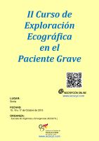 II Curso de Exploración Ecográfica en el Paciente Grave. Cartel II Curso de Exploración Ecográfica en el Paciente Grave.