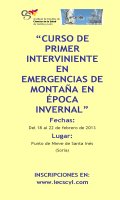 Cartel Curso de Primer Interviniente en Emergencias de Montaña en Época Invernal