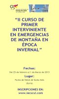 Cartel II Curso de Primer Interviniente en Emergencias de Montaña en Época Invernal