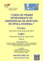 III Curso de Primer Interviniente en Emergencias de Montaña en Época Invernal. Cartel III Curso de Primer Interviniente en Emergencias de Montaña en Época Invernal.