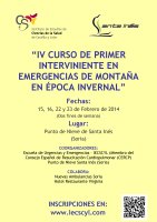 IV Curso de Primer Interviniente en Emergencias de Montaña en Época Invernal. Cartel IV Curso de Primer Interviniente en Emergencias de Montaña en Época Invernal.