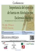 Conferencia: Importancia del ejercicio de fuerza en Afectados por Esclerosis Múltiple Cartel Conferencia: Importancia del ejercicio de fuerza en Afectados por Esclerosis Múltiple.