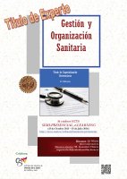 Cartel Diploma de Especialización en Gestión y Organización Sanitaria (Semi-presencial - online). 2ª Promoción. Título Propio de la Universidad de Salamanca.