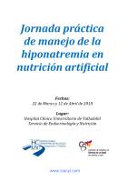 Jornada práctica de manejo de la hiponatremia en nutrición artificial . Cartel Jornada práctica de manejo de la hiponatremia en nutrición artificial .