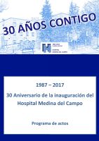 30 Aniversario del Hospital de Medina del Campo. Cartel 30 Aniversario del Hospital de Medina del Campo.