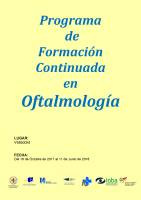 Programa de Formación Continuada en Oftalmología 2017-18. Cartel Programa de Formación Continuada en Oftalmología 2017-18.