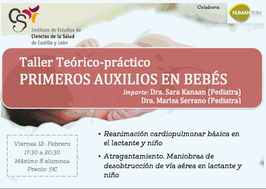 Taller Teórico-práctico Primeros Auxilios en Bebés. Cartel Taller Teórico-práctico Primeros Auxilios en Bebés.