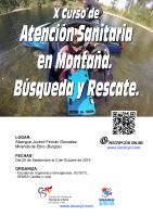 X Curso de Atención Sanitaria en Montaña. Búsqueda y Rescate. Cartel X Curso de Atención Sanitaria en Montaña. Búsqueda y Rescate.
