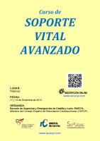Tríptico Curso de Soporte Vital Avanzado. Cartel Curso de Soporte Vital Avanzado.