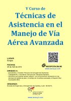 V Curso Técnicas de Asistencia en el Manejo de Vía Aérea Cartel Vía Aérea 5