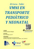 III Curso-Taller VMNI en Trasporte Pediátrico y Neonatal. Cartel III Curso-Taller VMNI en Trasporte Pediátrico y Neonatal.
