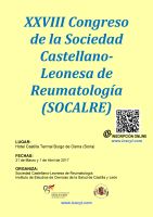 Curso Nuevos Avances en Reumatología 2017 - XXVIII Congreso de la Sociedad Castellano-Leonesa de Reumatología (SOCALRE). Cartel Curso Nuevos Avances en Reumatología 2017 - XXVIII Congreso de la Sociedad Castellano-Leonesa de Reumatología (SOCALRE).